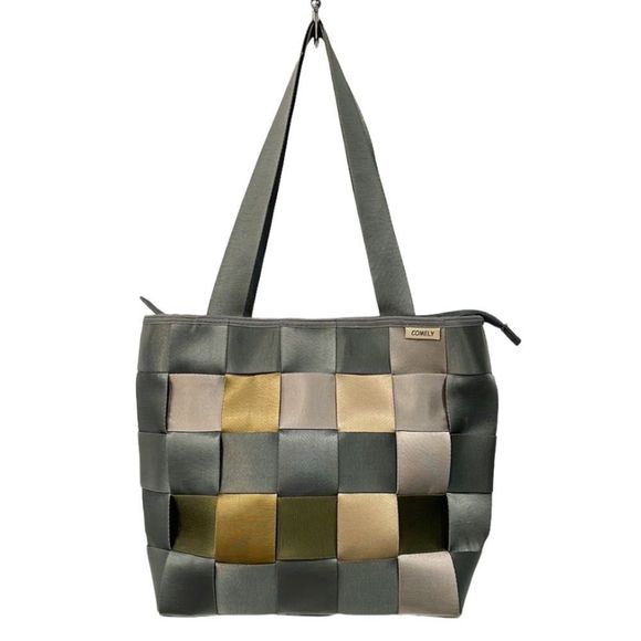 Comely Handbags - Vintage Y2K Women’s Seatbelt Color Block Comely Tote Shoulder Bag